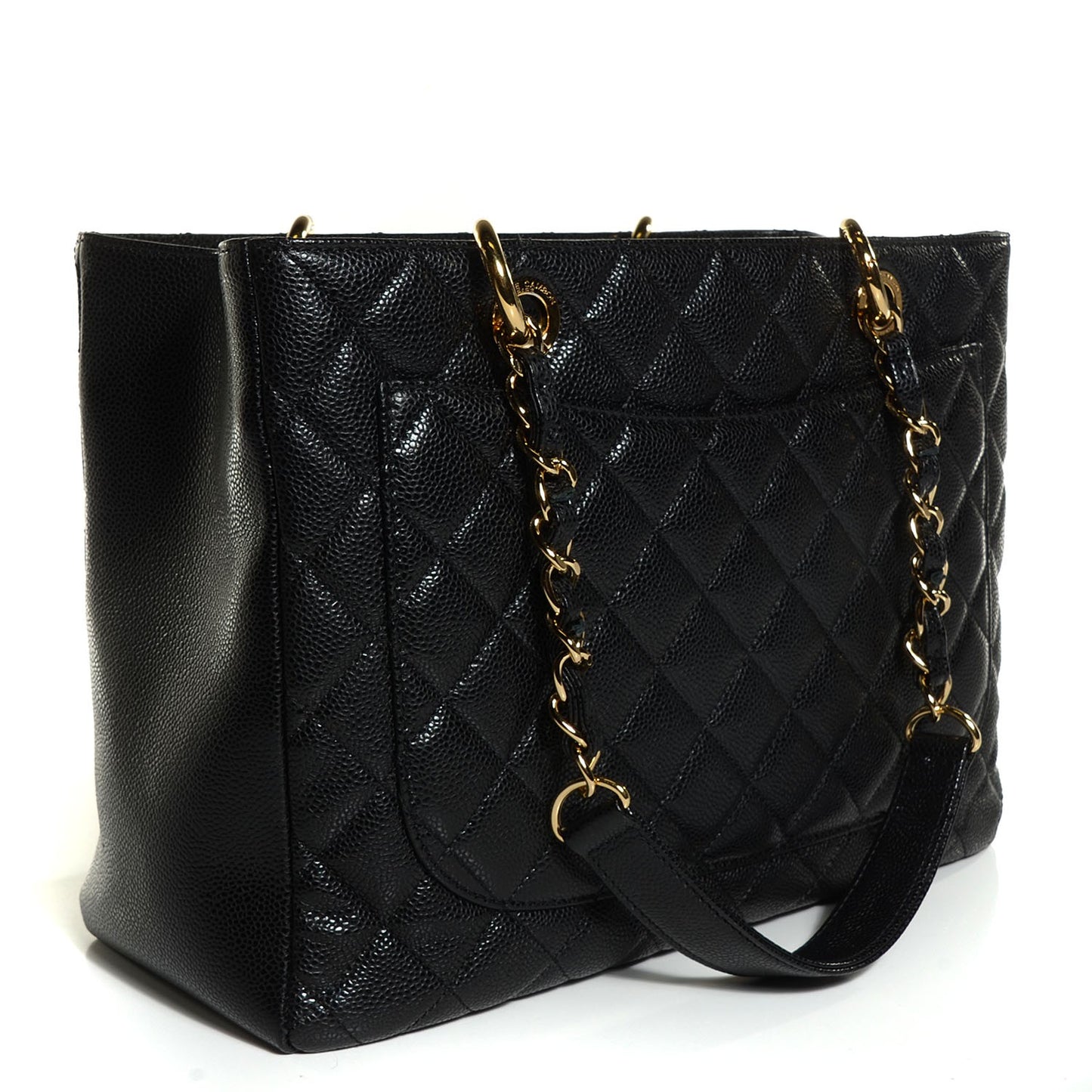 Caviar Quilted Grand Shopping Tote GST Black
