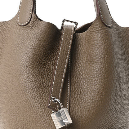 Hermes Taurillon Clemence Picotin Lock 18 PM Etoupe 7 of 10