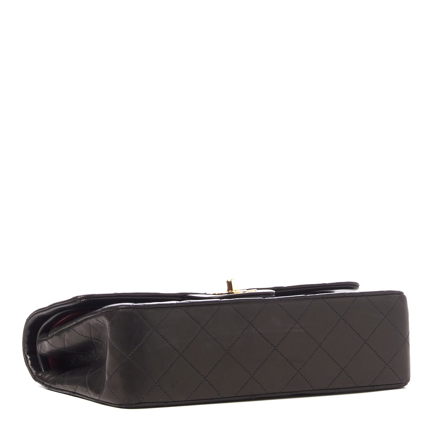 Lambskin Quilted Small Double Flap Black
