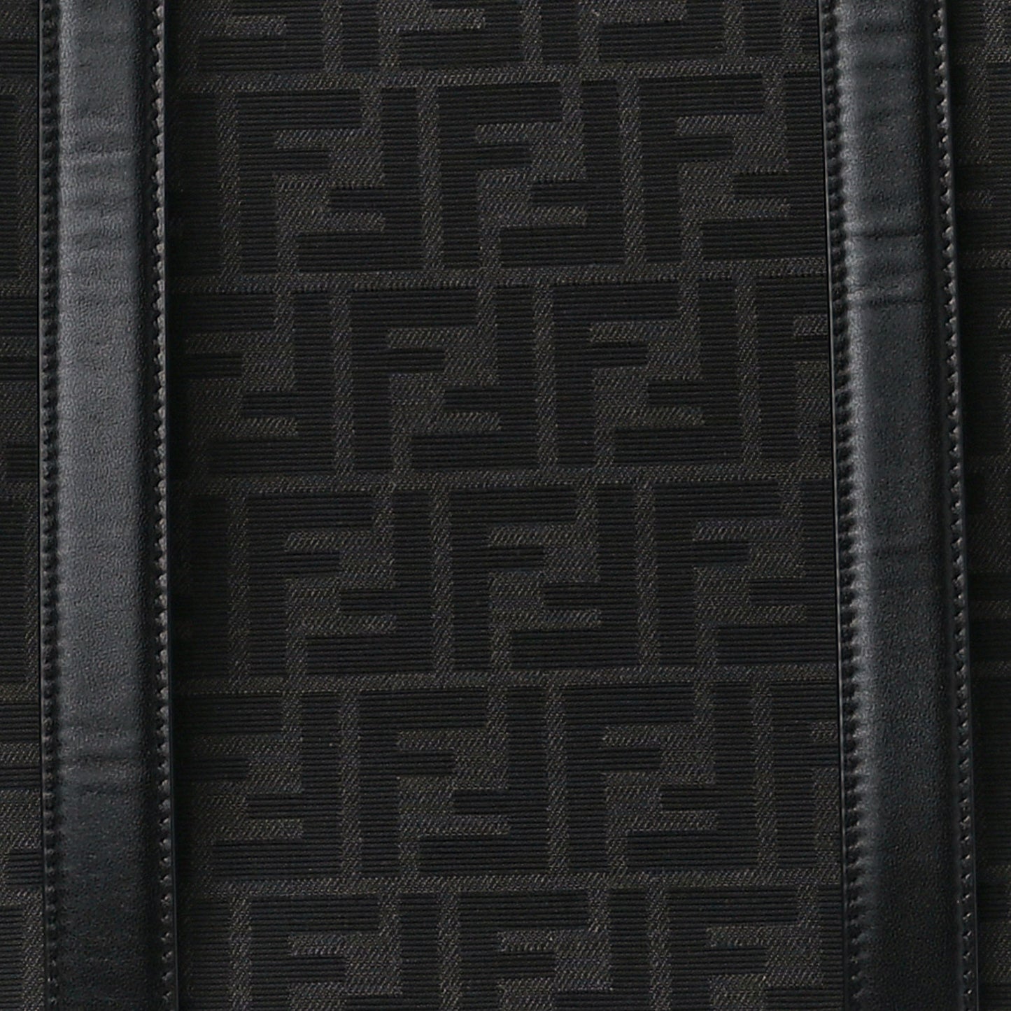 Recycled Fabric Jacquard Vitello Astro FF 1974 Shopping Tote Asfalto Black