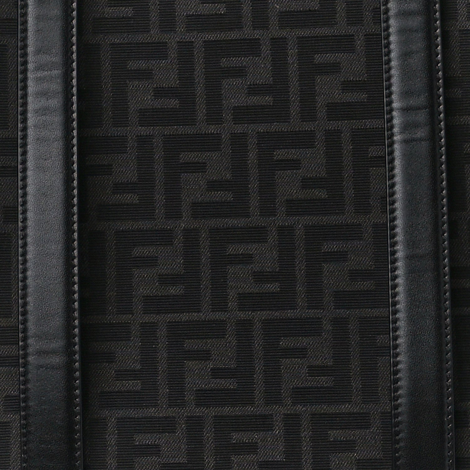 Fendi Recycled Fabric Jacquard Vitello Astro FF 1974 Shopping Tote Asfalto Black 8 of 10