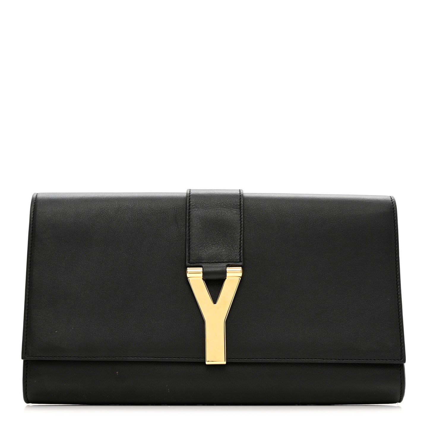 Calfskin Classic Y Ligne Clutch Black