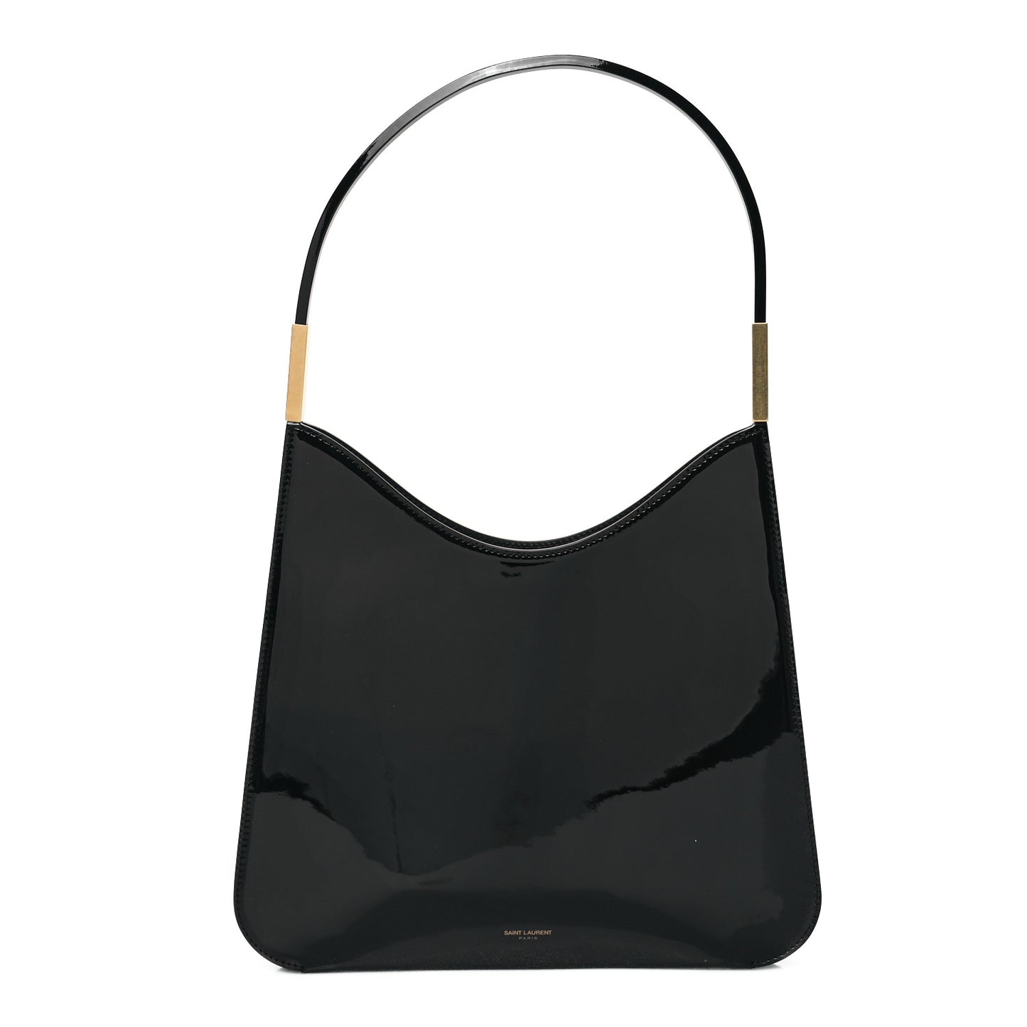 Patent Calfskin Sadie Shoulder Bag Black