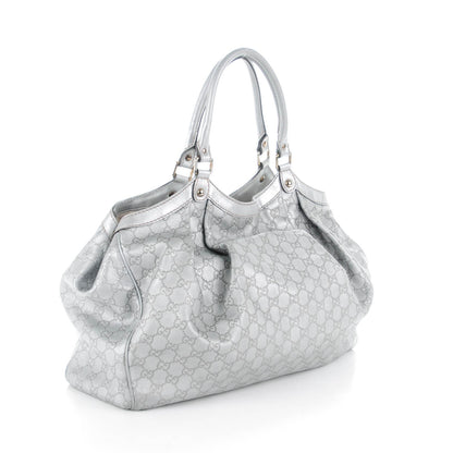 Gucci Guccissima Large Sukey Tote Silver 3 of 7