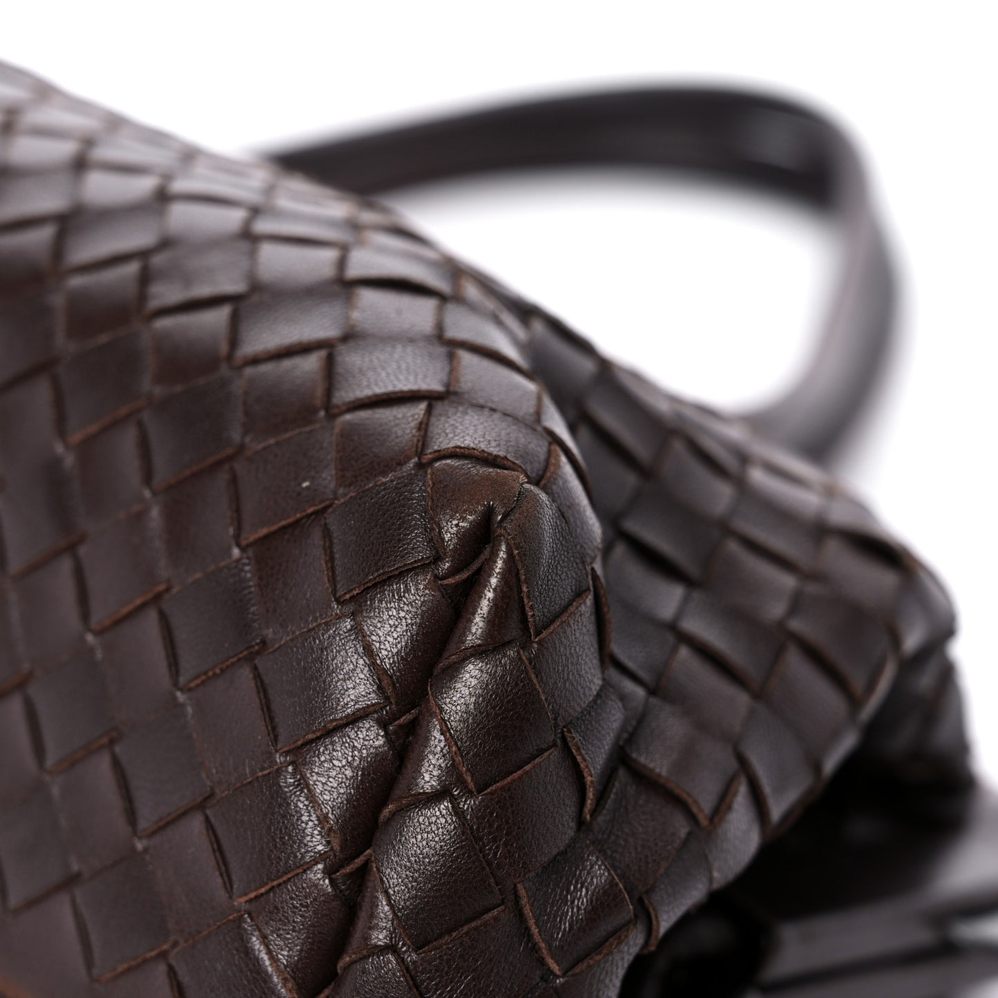 Nappa Intrecciato Frame Shoulder Bag Ebano