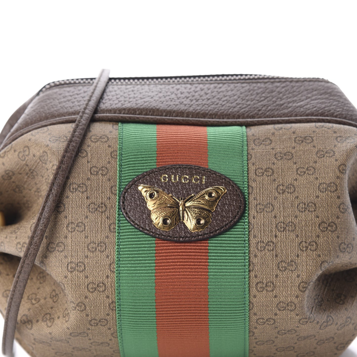 Mini Vintage GG Supreme Monogram Web Butterfly New Candy Crossbody Beige New Acero