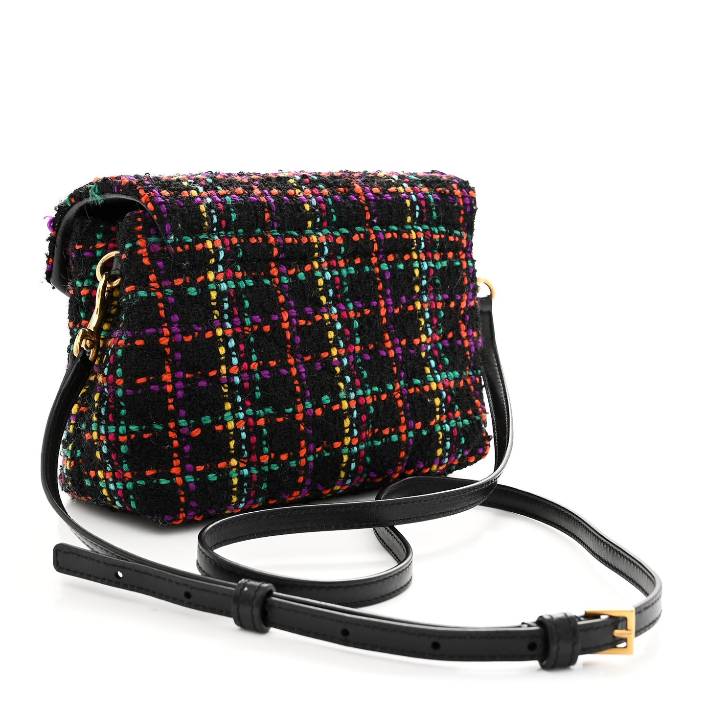 Tweed Toy Loulou Shoulder Bag Black