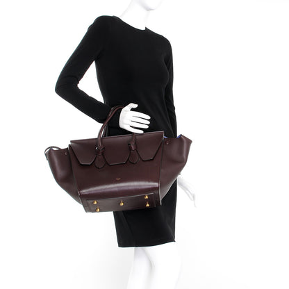 Celine Smooth Calfskin Small Tie Knot Tote Burgundy 2 of 8