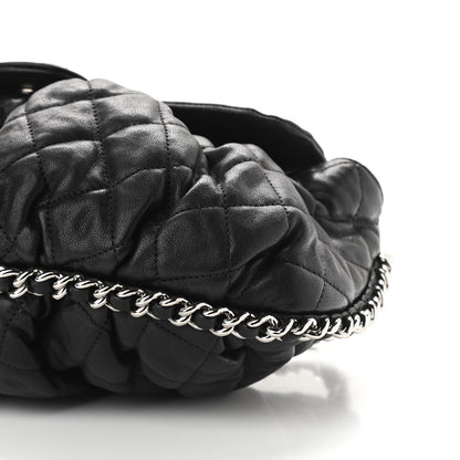 Chanel Washed Lambskin Quilted Medium Chain Around Messenger Black 10 of 10