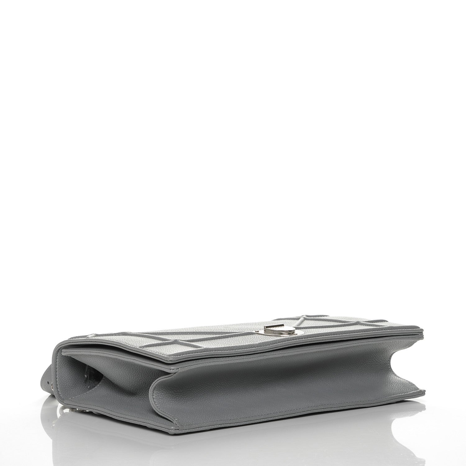 Christian Dior Grained Calfskin Large Diorama Flap Bag Grey 4 of 6