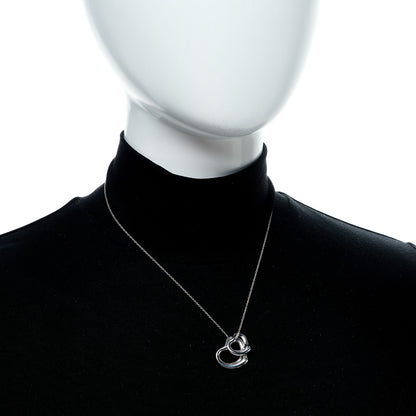 Tiffany Sterling Silver Elsa Peretti Double Open Heart Pendant Necklace 2 of 6