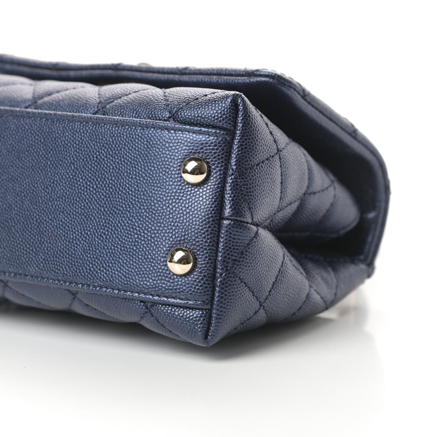 Chanel Iridescent Caviar Quilted Extra Mini Coco Handle Flap Dark Blue 10 of 11