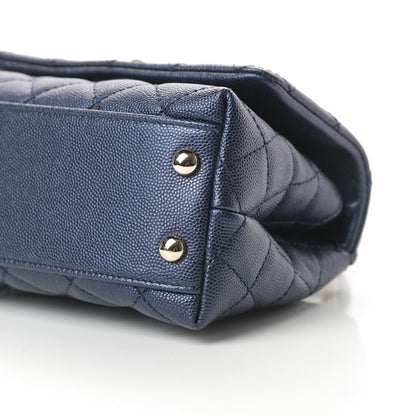 Chanel Iridescent Caviar Quilted Extra Mini Coco Handle Flap Dark Blue 10 of 11