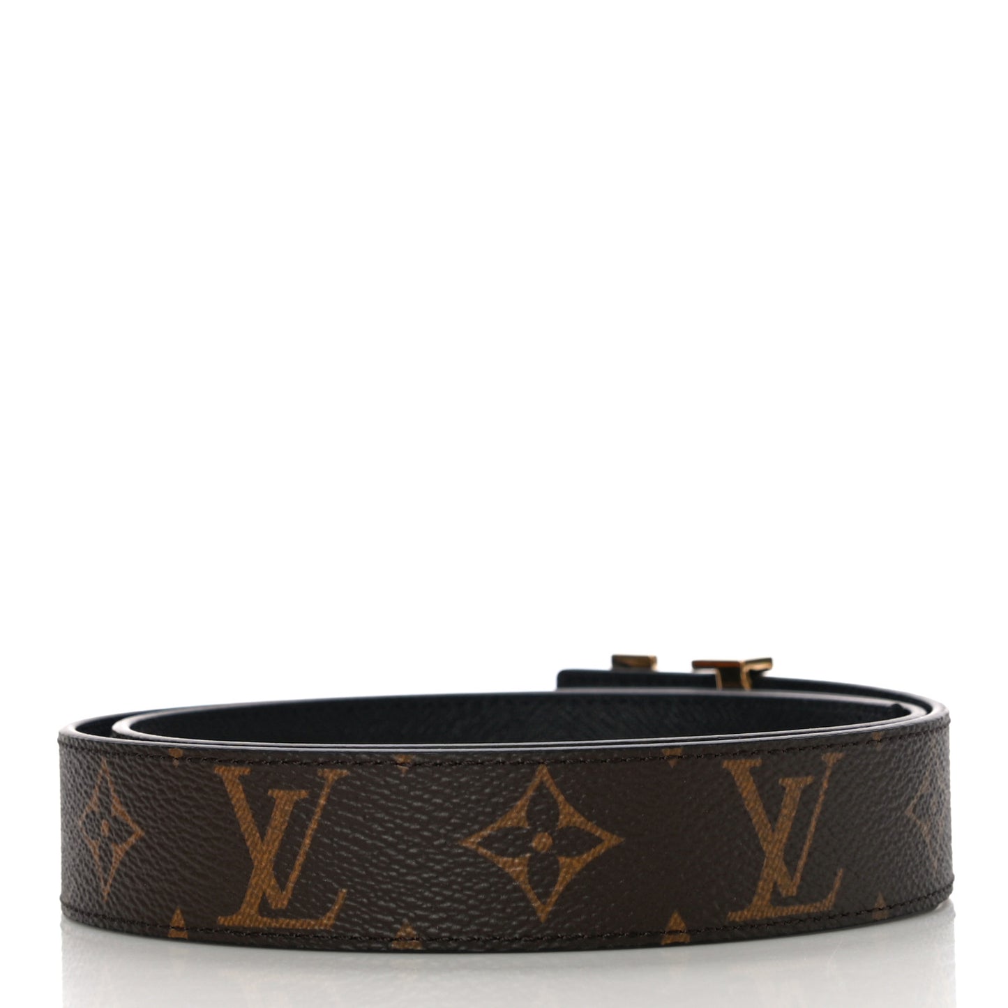 Calfskin Monogram 30mm LV Initiales Reversible Belt 80 32 Black