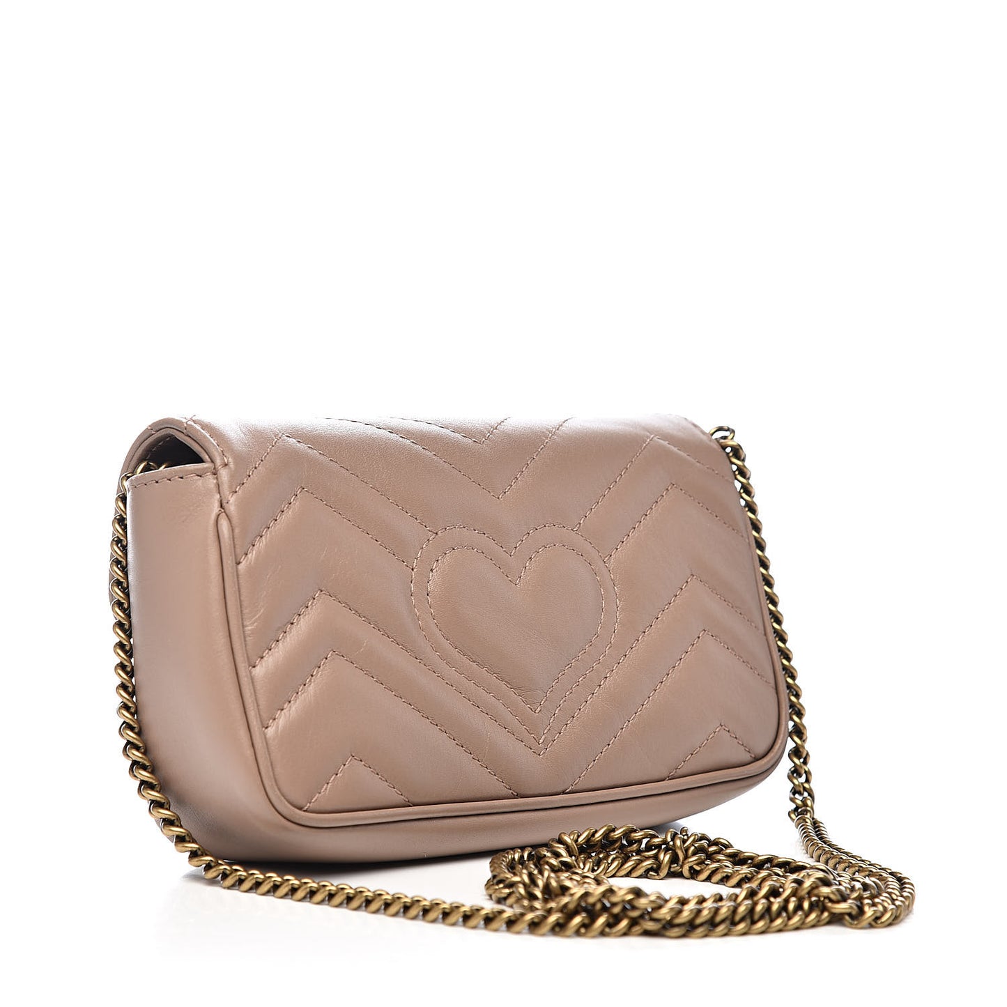 Calfskin Matelasse Super Mini GG Marmont Shoulder Bag Porcelain Rose
