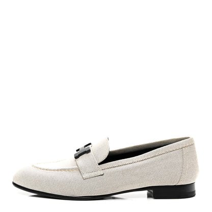 Hermes H Canvas Paris Loafers 37 Prunoir 1 of 10