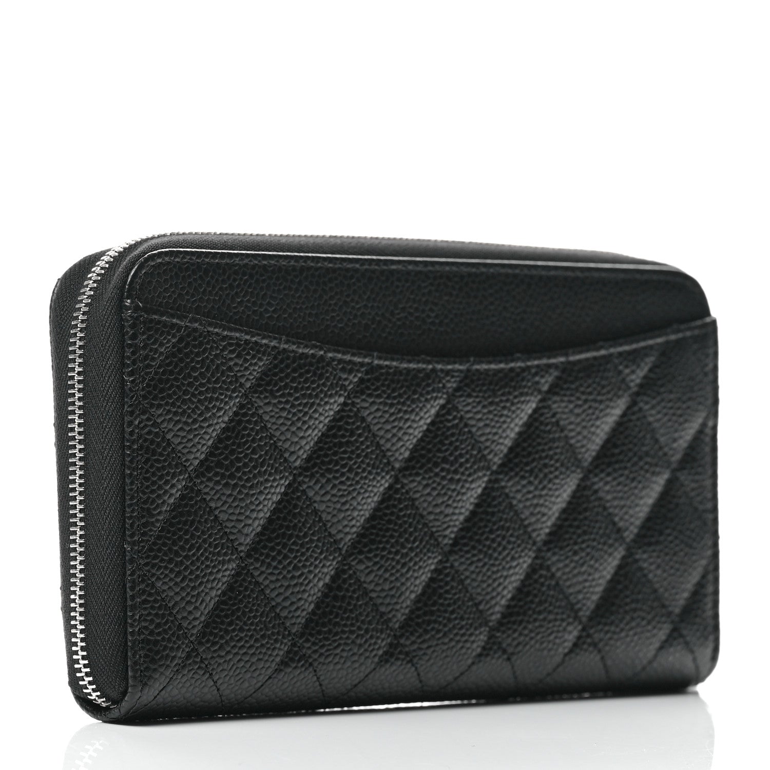 Chanel Caviar Quilted Large Gusset Zip Around Wallet Black 3 of 9