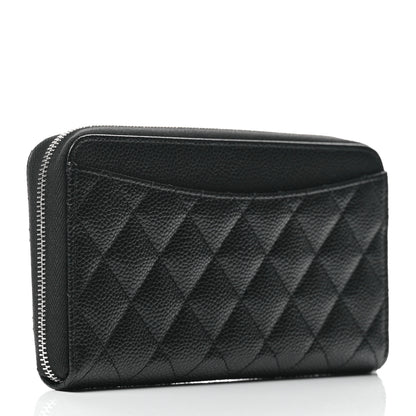 Chanel Caviar Quilted Large Gusset Zip Around Wallet Black 3 of 9