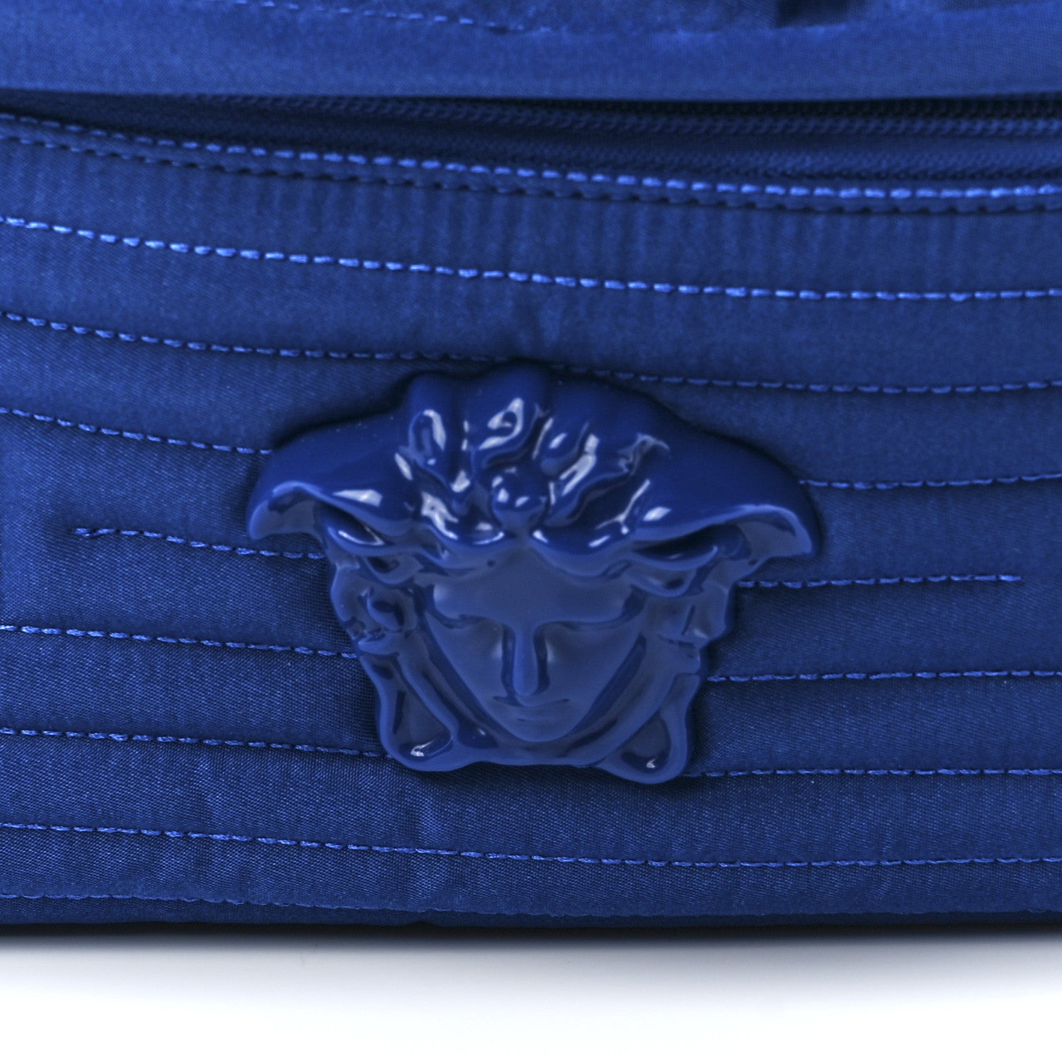 Versace Nylon Quilted Palazzo Medusa Backpack Blue 9 of 13
