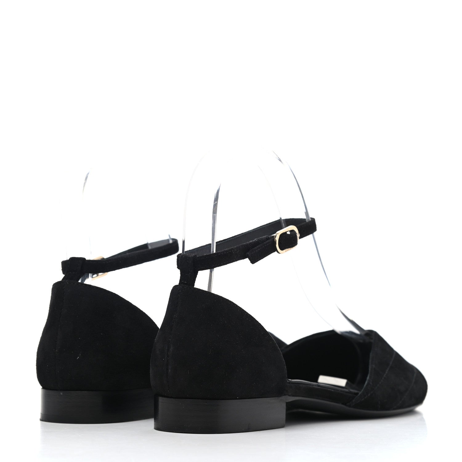 Chanel Suede Grosgrain CC Cap Toe Ankle Flat 36 Black 3 of 4