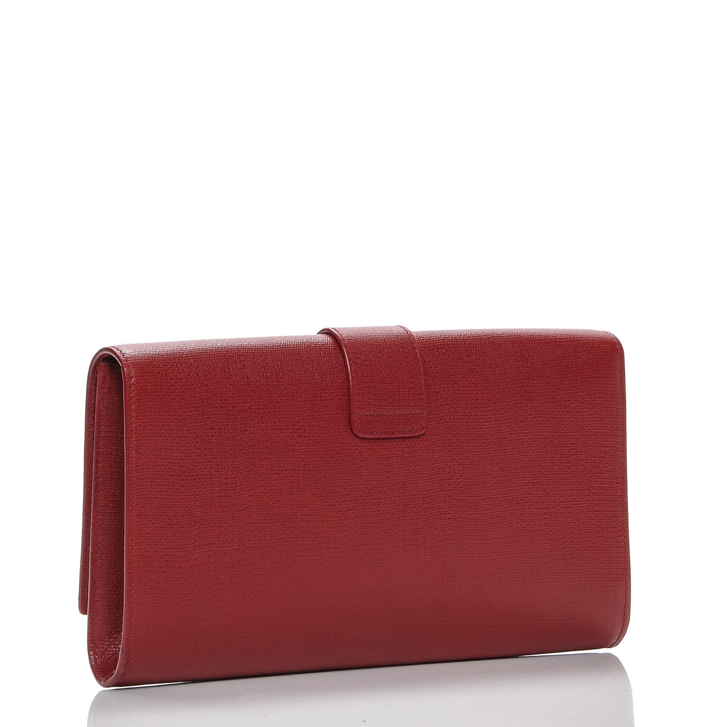 Saint Laurent Calfskin Classic Y Ligne Clutch Red 3 of 9