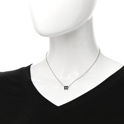 Hermes Lacquered Palladium Mini Pop H Pendant Necklace Black 1 of 5