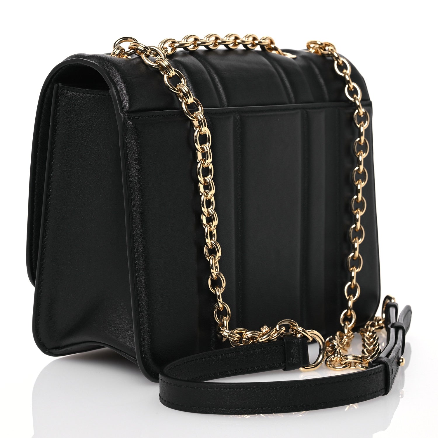 Salvatore Ferragamo Calfskin Quilted Medium New Gancini Shoulder Bag Black 2 of 13