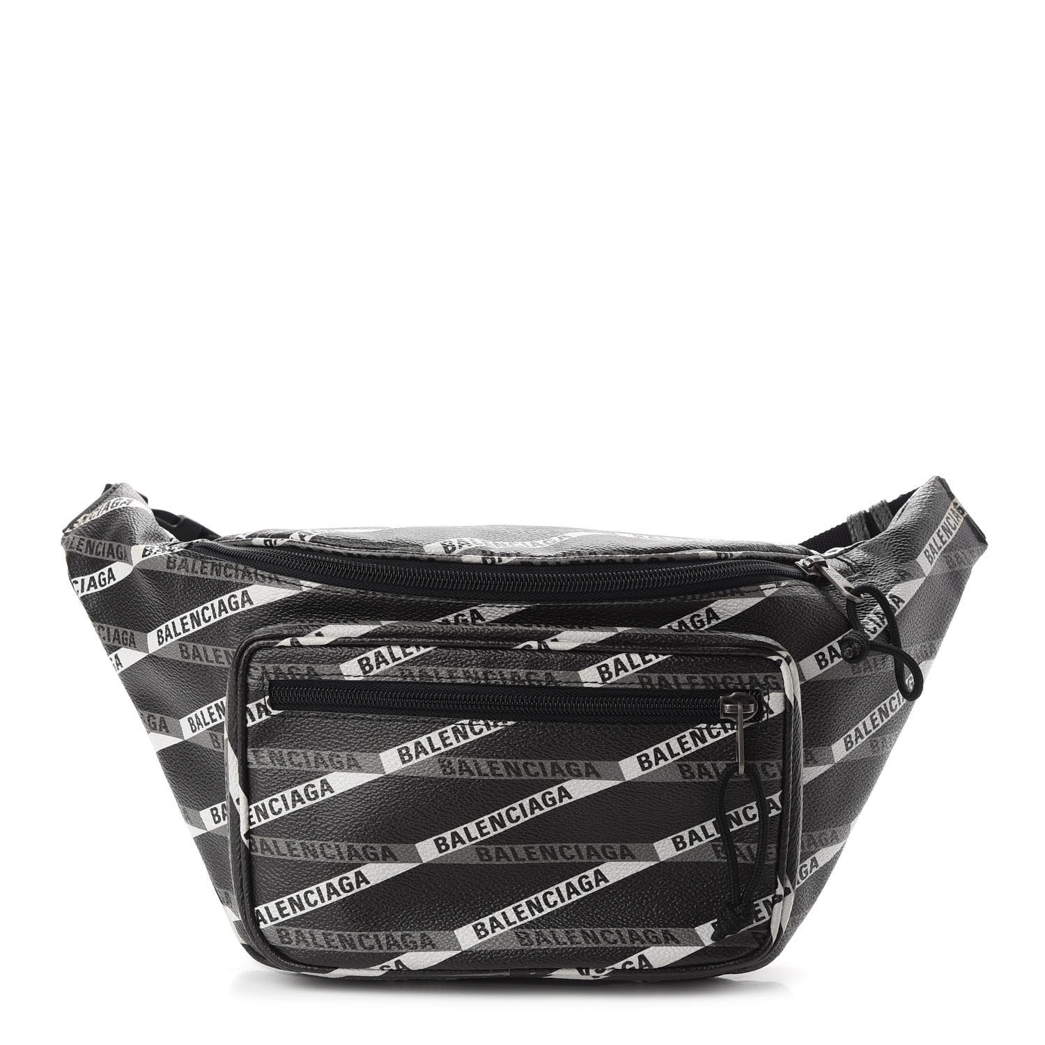 Balenciaga Coated Canvas Losange Monogram Explorer Belt Bag Black Grey 1 of 9
