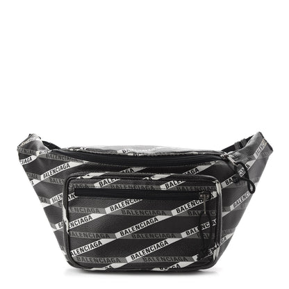 Balenciaga Coated Canvas Losange Monogram Explorer Belt Bag Black Grey 1 of 9