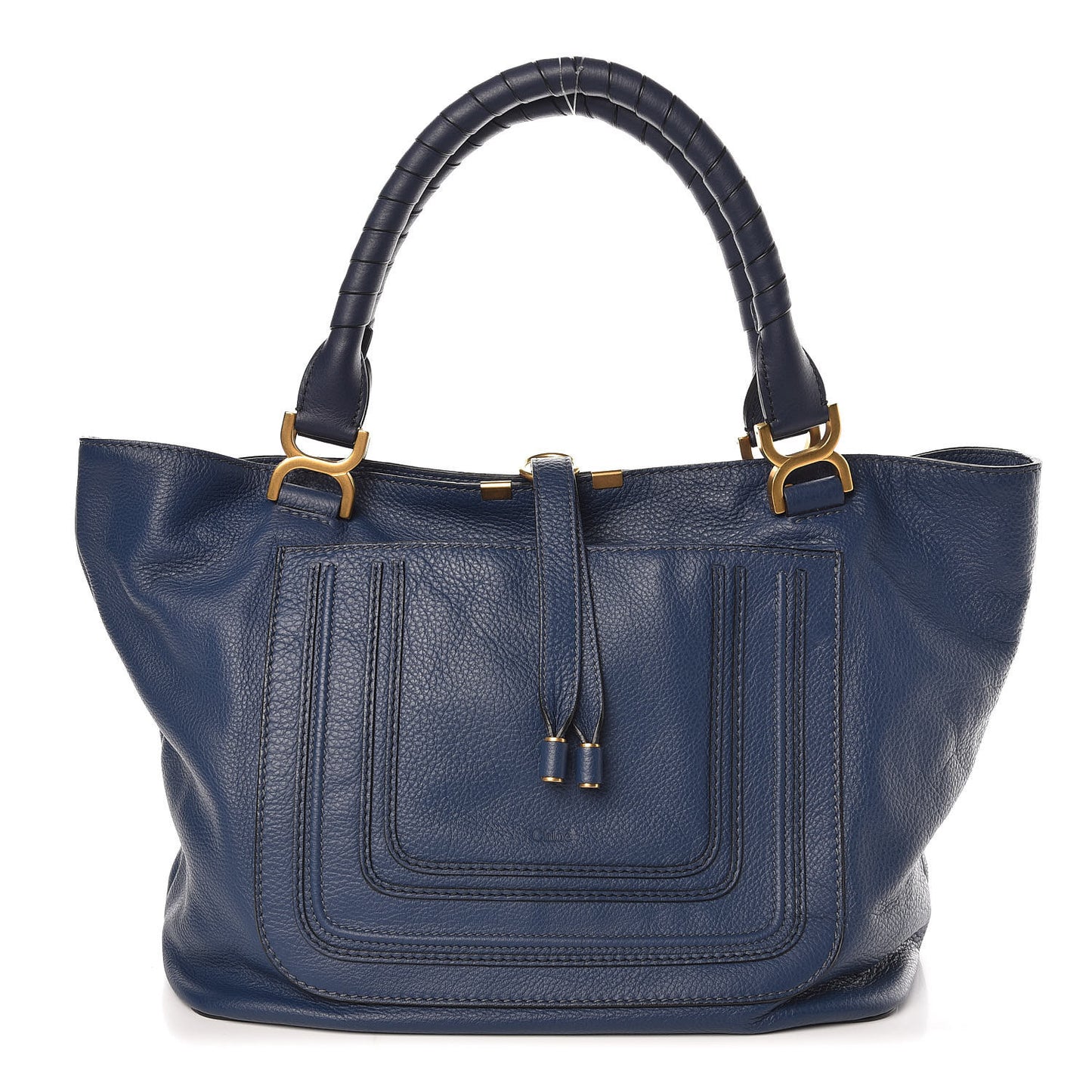 Calfskin Large New Marcie Tote Royal Navy