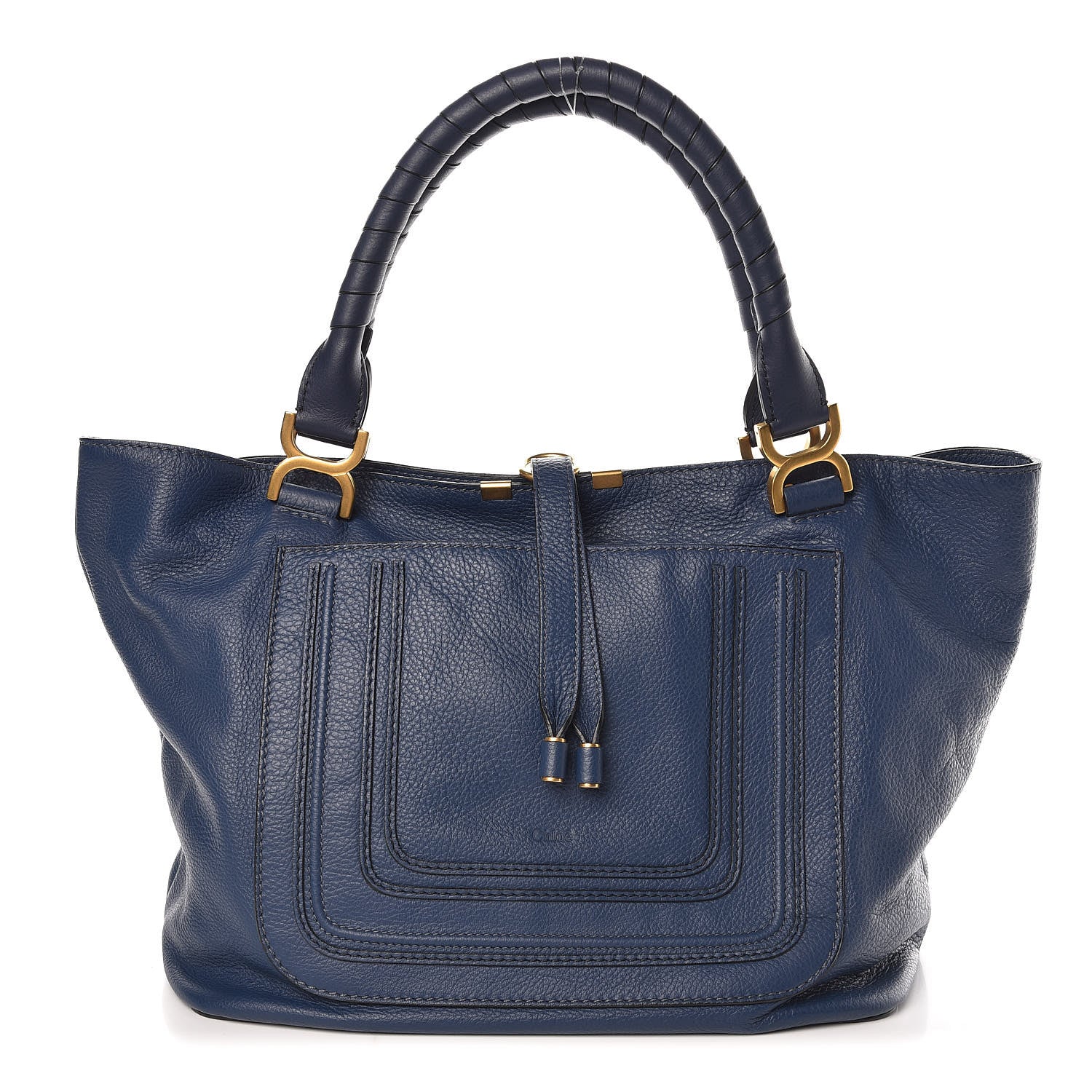Chloe Calfskin Large New Marcie Tote Royal Navy 1 of 9