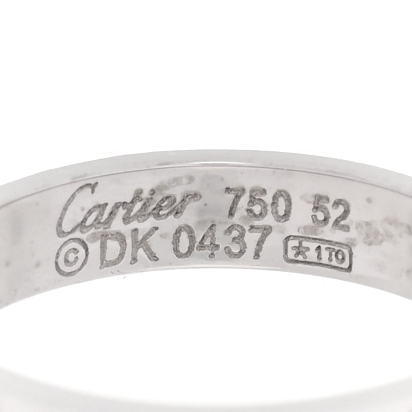 18K White Gold 3.5mm LOVE Wedding Band Ring 52 6