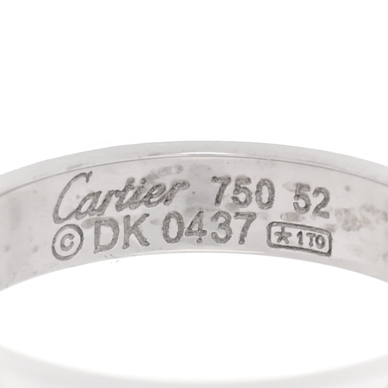 Cartier 18K White Gold 3.5mm LOVE Wedding Band Ring 52 6 4 of 4