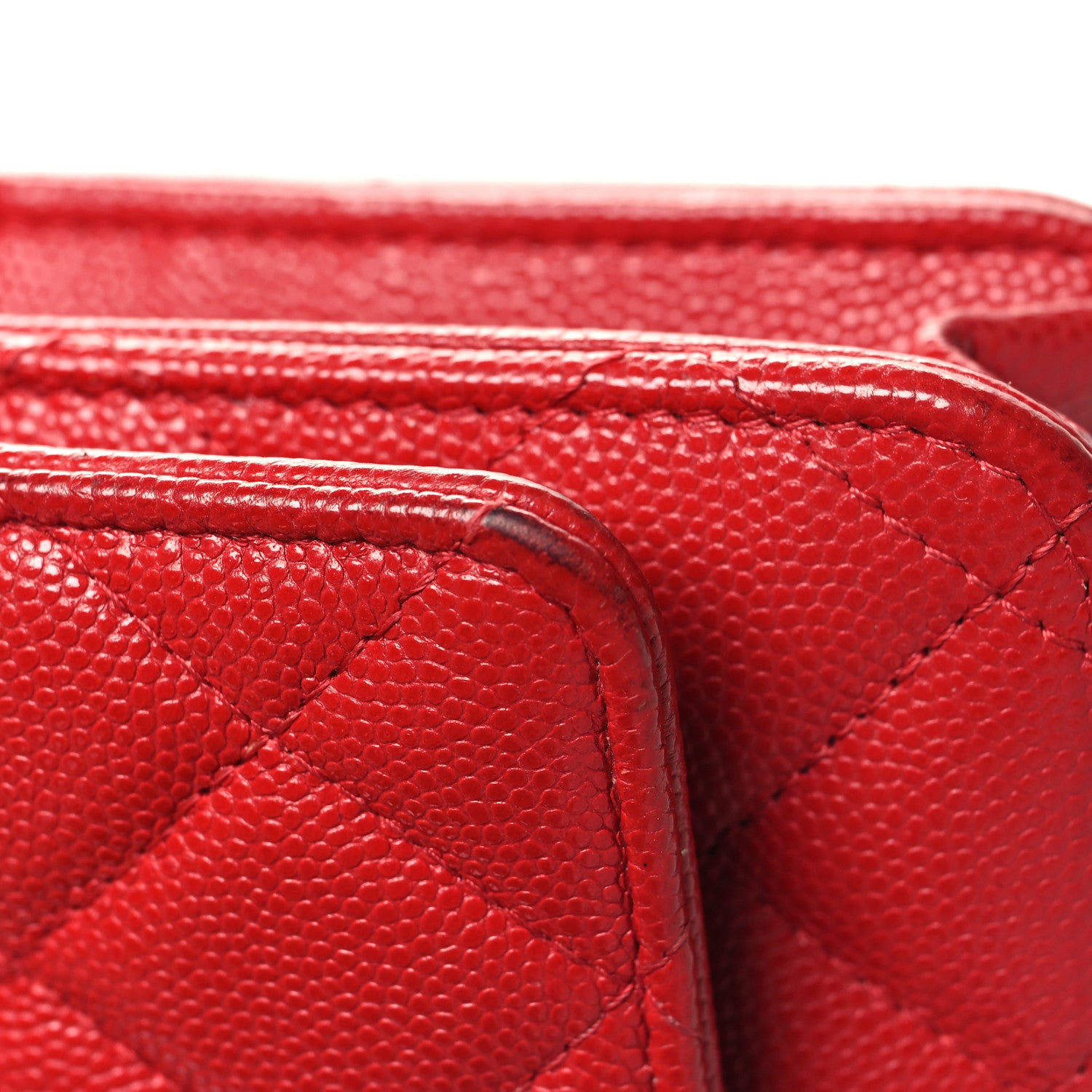 Chanel Caviar Quilted Wallet on Chain WOC Red 12 of 14