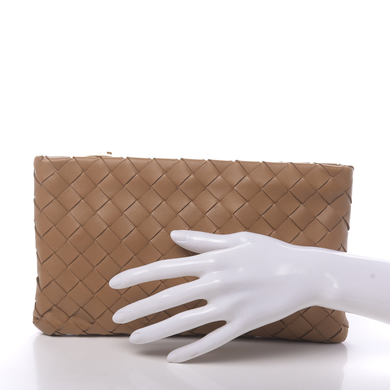 Bottega Veneta Nappa Intrecciato Zip Pouch Light Brown 2 of 6