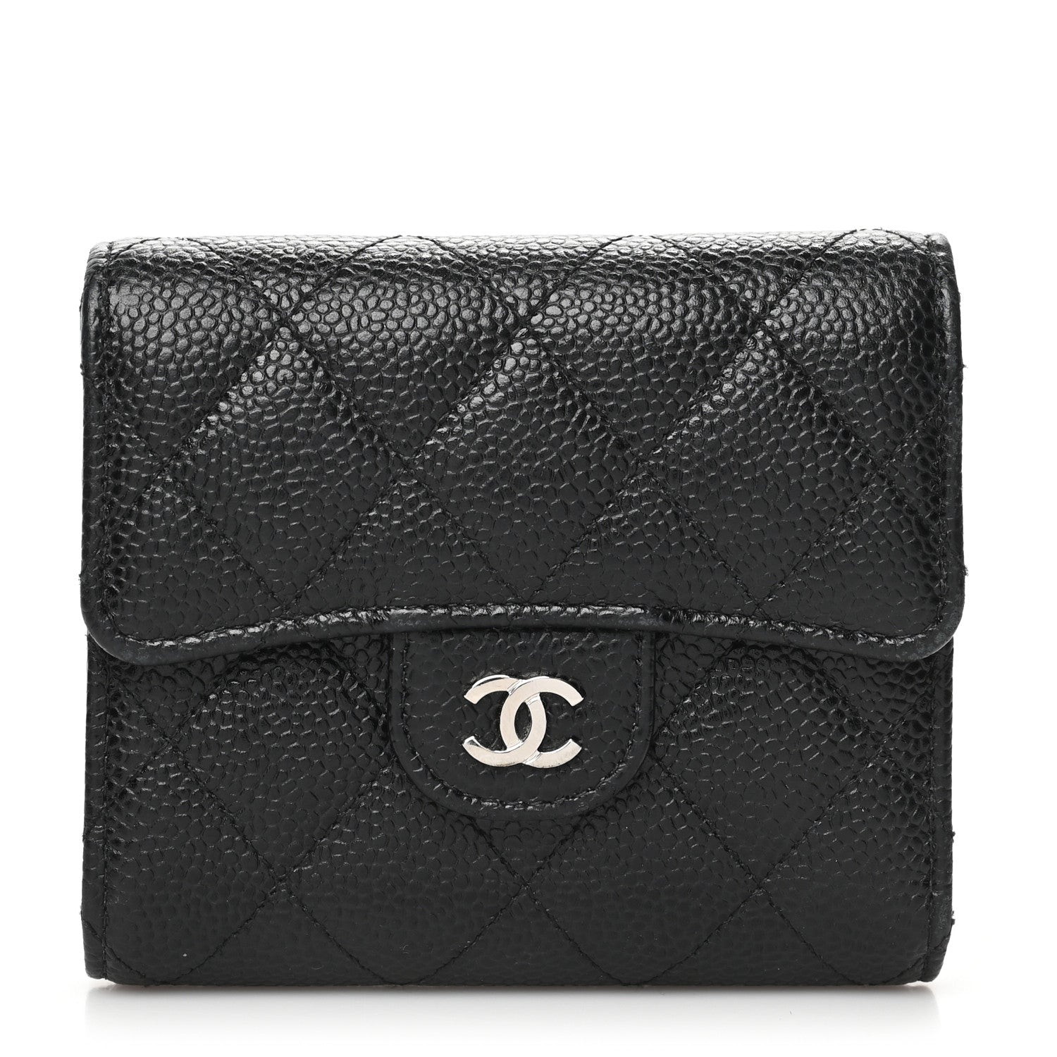 Chanel Caviar Quilted Compact Flap Wallet Black 1 of 12