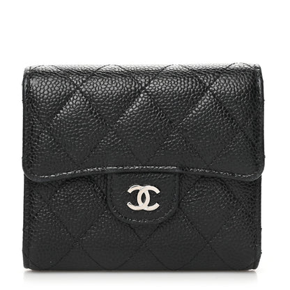Chanel Caviar Quilted Compact Flap Wallet Black 1 of 12