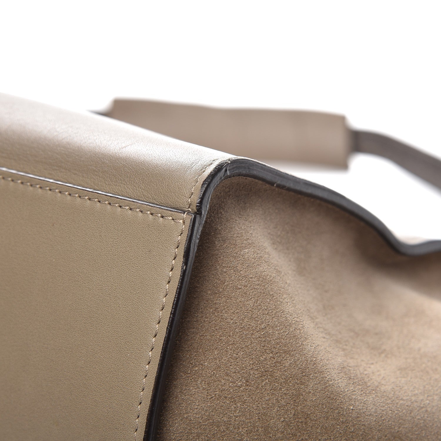 Celine Calfskin Suede Whipsnake Medium Trapeze Taupe 12 of 14
