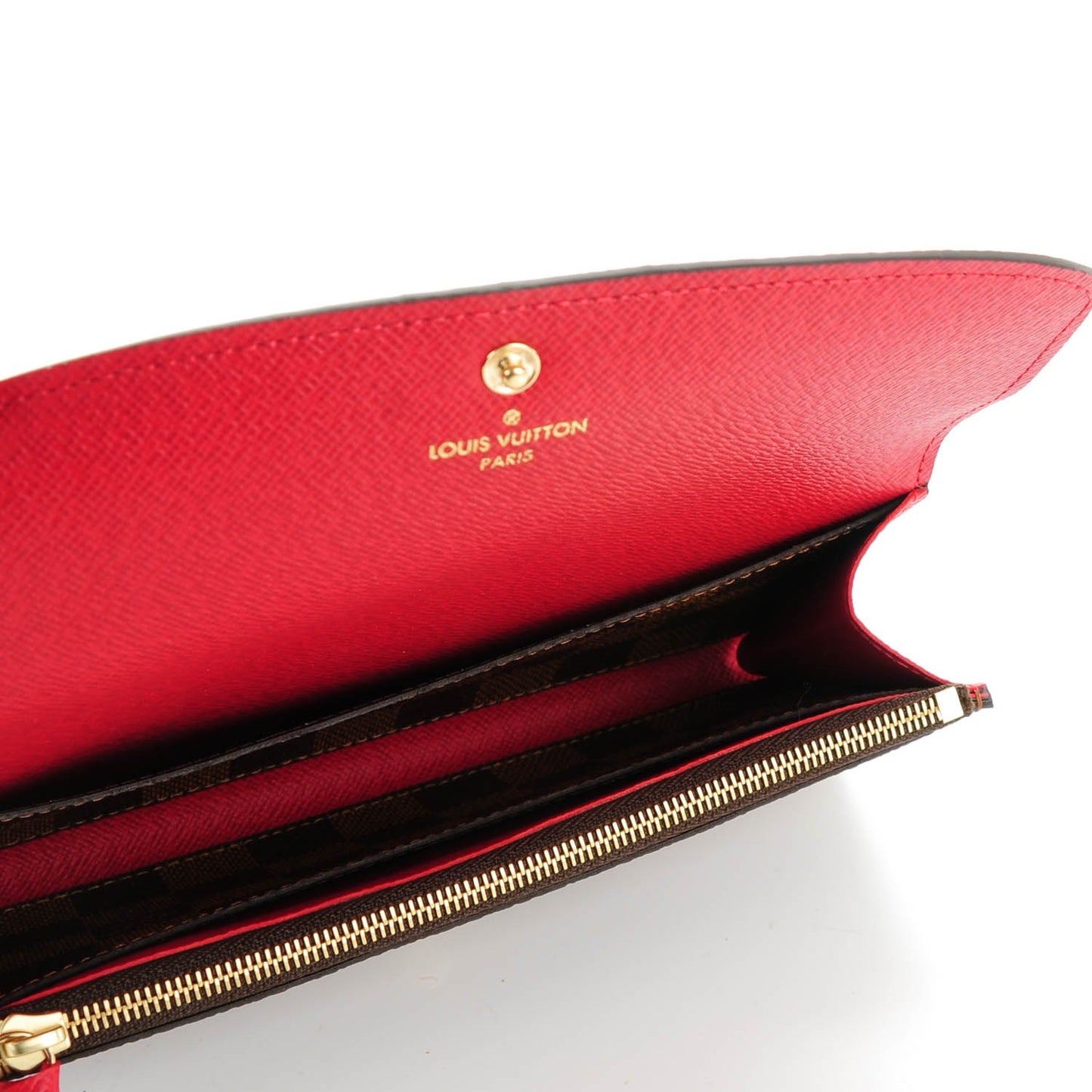 Damier Ebene Emilie Wallet Red