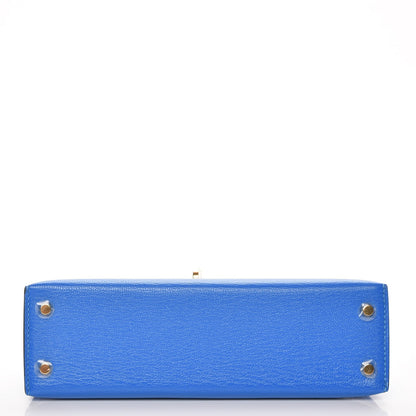 Hermes Chevre Mysore Mini Kelly Sellier 20 Bleu Hydra 6 of 22