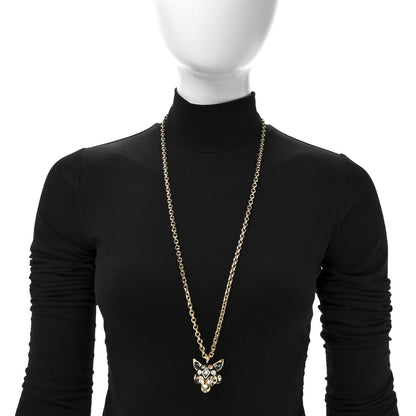 Christian Dior Crystal Fox Necklace Gold Black 2 of 6