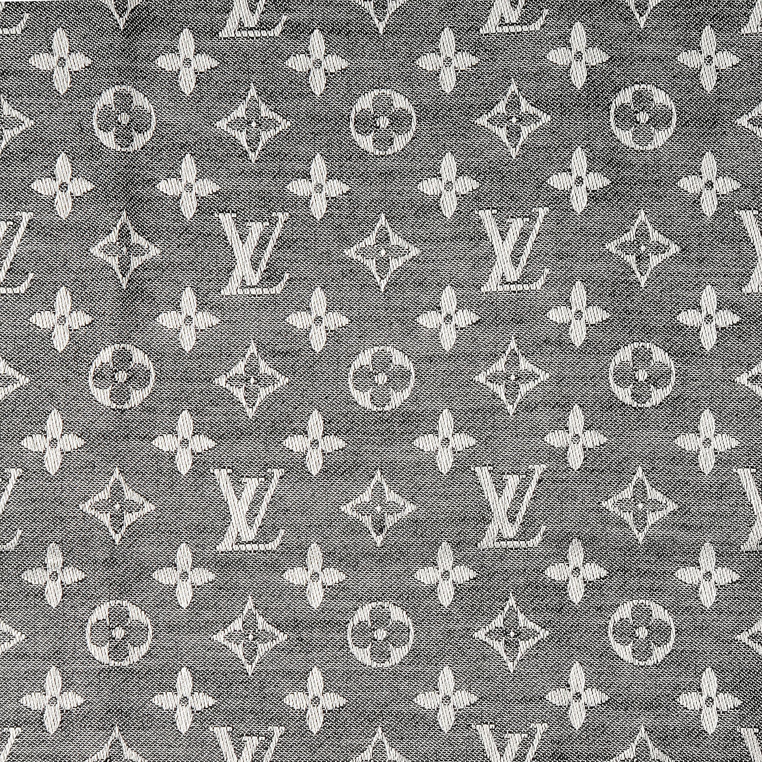 Louis Vuitton Wool Silk Monogram Denim Shawl Black 6 of 6