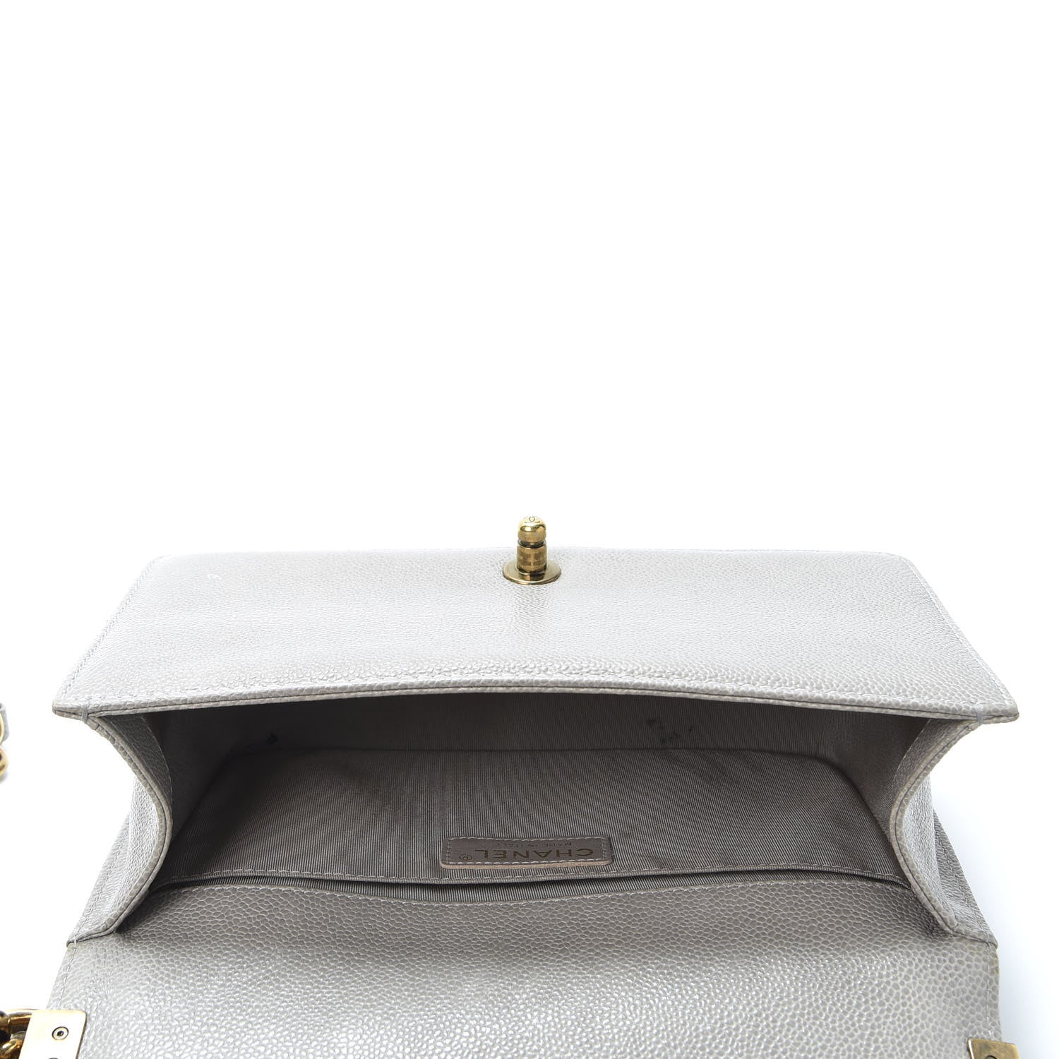 Chanel Caviar Quilted Medium Boy Flap Dark Beige 4 of 14