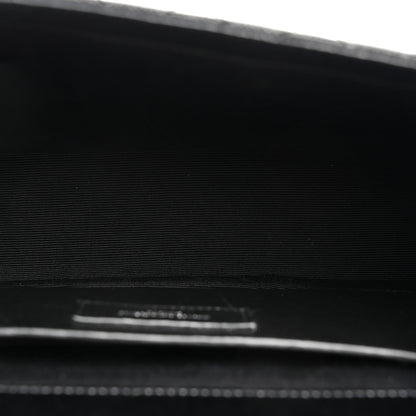 Saint Laurent Grain De Poudre Textured Mixed Matelasse Triquilt Medium Monogram Satchel Black 5 of 11