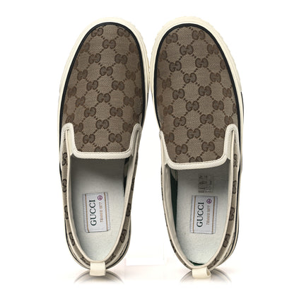 Gucci GG Monogram Mens 1977 Tennis Slip On Sneakers 8.5 Beige Ebony Mystic White 2 of 10