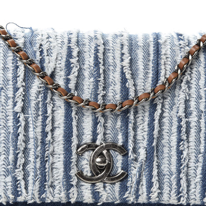 Chanel Denim Fringe Medium Single Flap Bag Blue 13 of 13