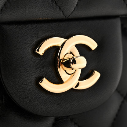 Chanel Lambskin Quilted Jumbo Double Flap Black 11 of 16