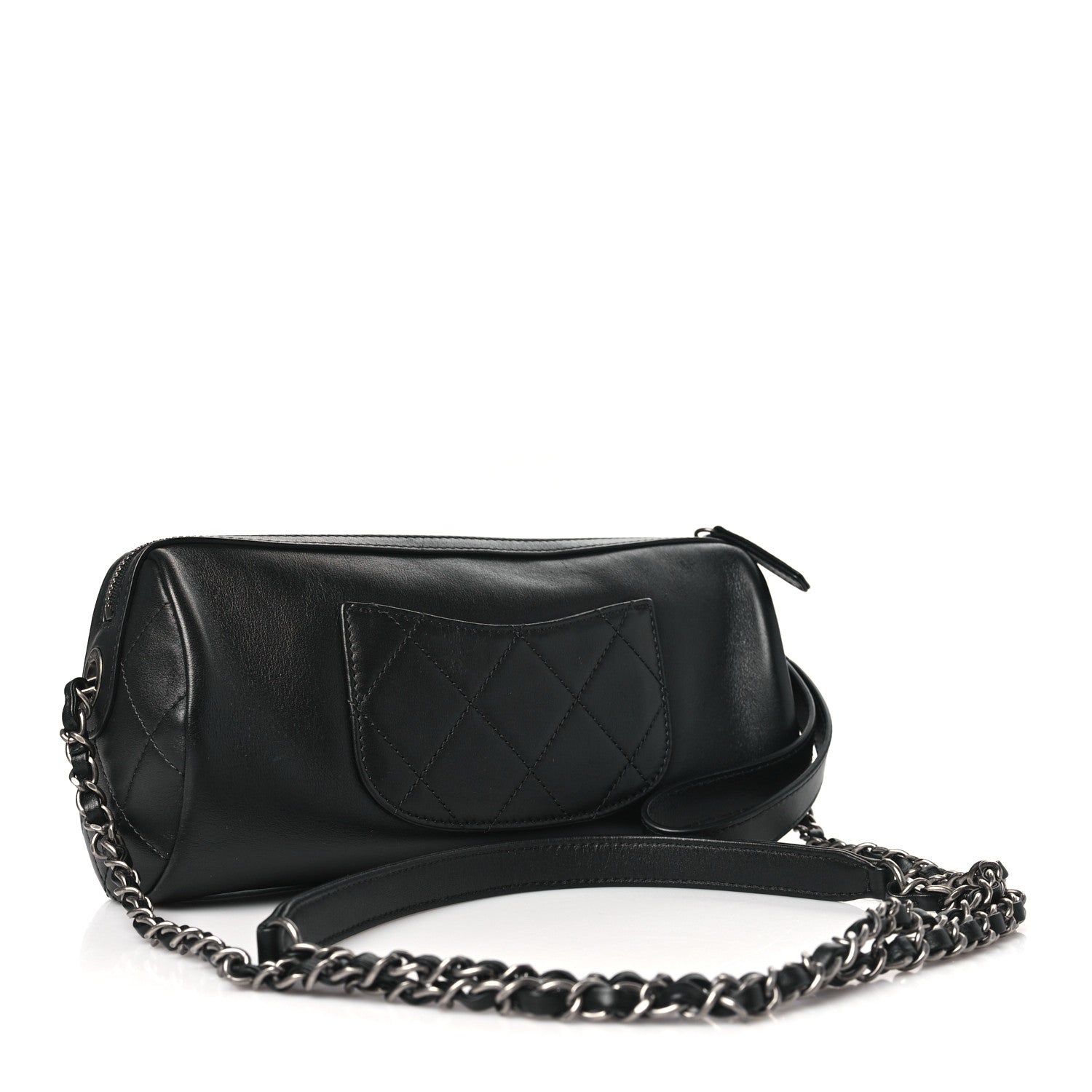 Chanel Calfskin Chain 20s Signature Bowling Bag Black 3 of 10