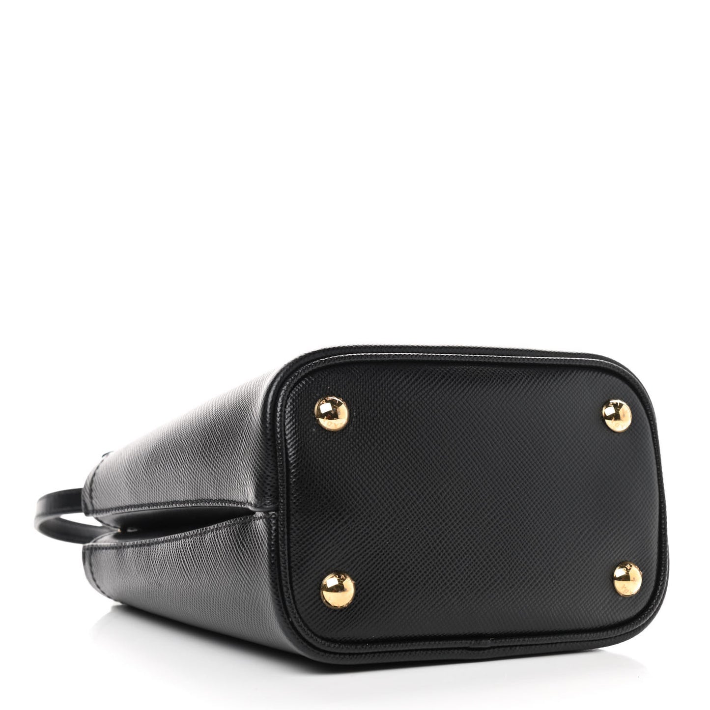 Saffiano Cuir Small Panier Bucket Bag Black Fuoco