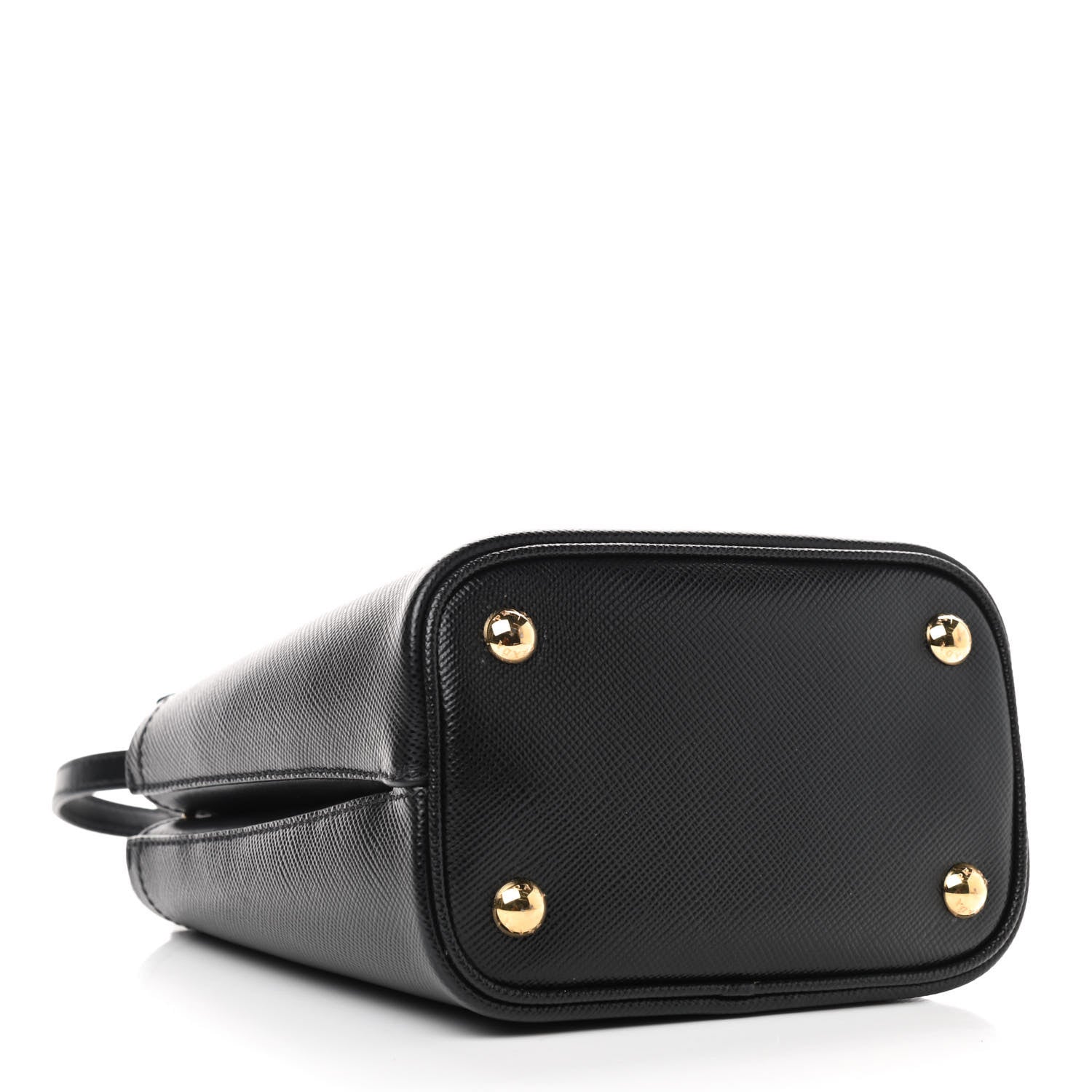 Prada Saffiano Cuir Small Panier Bucket Bag Black Fuoco 4 of 18